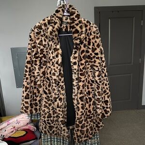 Zara Animal Print Teddy Jacket
